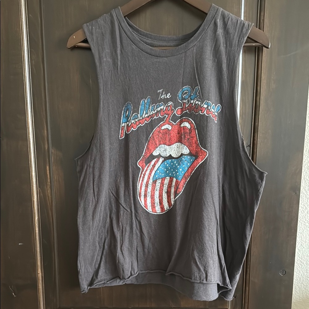 the Rolling Stones Gray Sleeveless Top